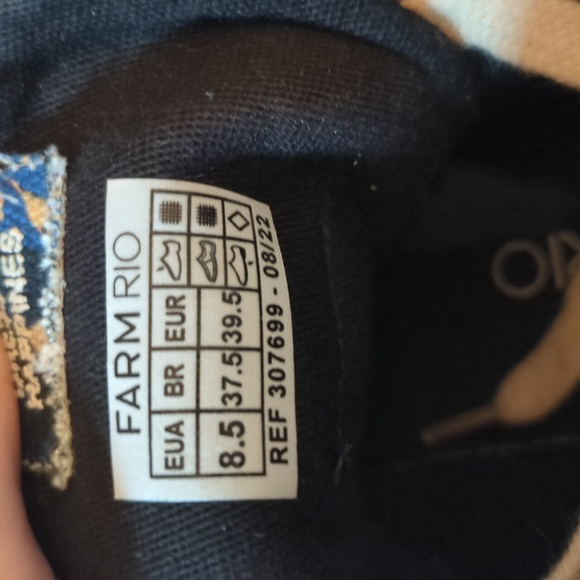 Farm Rio Blue Patterned High-Top Sneakers Size 8.5 - Picture 6 of 8